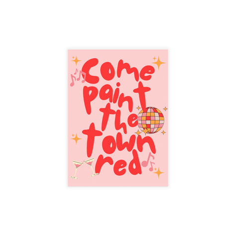 Come Paint the Town Red Birthday party invitation | Personalized invite Red Invitation, Red Birthday Party, Paint The Town Red, Red Birthday, Invitation Party, Red Party, Party Invites, Party Invite, Birthday Party Invitation