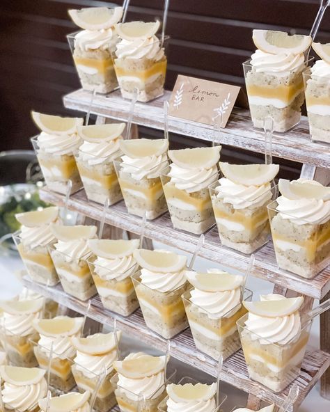 Looking for a stunning dessert table that makes serving a breeze? Our cake shots are the answer! No more slicing cake in the back—just grab, enjoy, and indulge. 🙌🏻 Plus, with multiple flavors on display, like these lemon bar and double chocolate brownie shots, every guest can find their favorite! And let’s be honest, cake shots bring a level of elegance that goes way beyond a simple slice or a cupcake. Your dessert spread has never looked this good—or been this easy to serve! . . . . . N... Wedding Dessert Table Elegant, Cake Shooters, Chocolate Shots, Cake Shots, Double Chocolate Brownies, Lemon Bar, Dessert Spread, Wedding Dessert Table, Lemon Bars