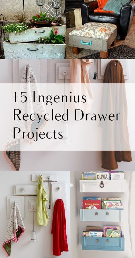 15 Impressive Upcycled Drawer Projects- Amazing DIY Drawer Recycles. Drawer Projects, Drawers Repurposed, Easy Home Improvement Projects, Diy Drawers, Repurposed Items, Redo Furniture, Diy Home Improvement, Repurposed Furniture, Furniture Projects