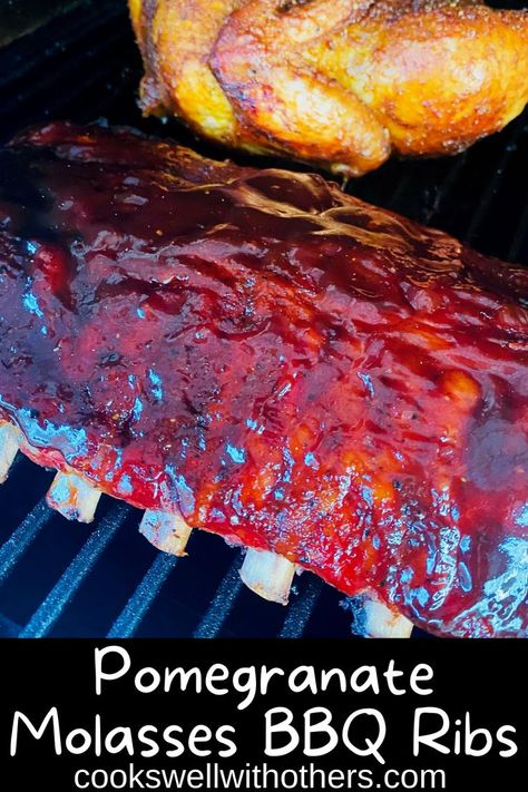 ribs on the smoker Savory Spice, Pork Stir Fry, Bbq Seasoning, Smoked Ribs, Pomegranate Molasses, Pork Sandwich, Game Day Snacks, Bbq Ribs, Thanksgiving Menu