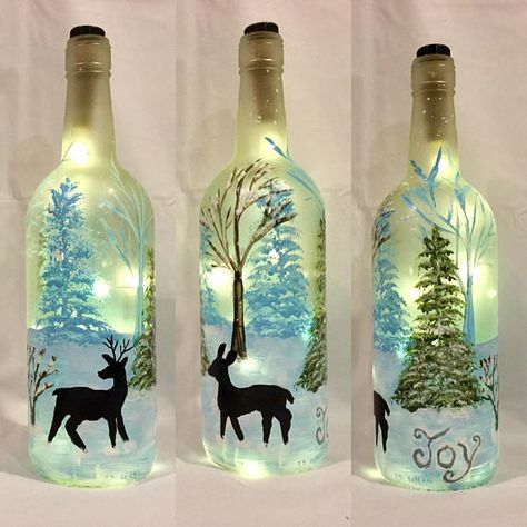 20 Inexpensive Christmas Gifts For Her Under $20 - The Wine Slushie Guy Christmas Lights Bottle, Snowman Wine Bottle, Wine Bottle Project, Inexpensive Christmas Gifts, Inexpensive Christmas, Hand Painted Bottles, Painted Bottle, Christmas Wine Bottles, Wine Bottle Art