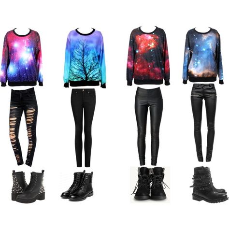 ☆Galaxy☆ミ ☆彡 Different Styles Of Clothes, Galaxy Things, Galaxy Clothes, Styles Of Clothes, Galaxy Clothing, Galaxy Sweater, Leggings And Combat Boots, Galaxy Sweatshirt, Galaxy Stuff