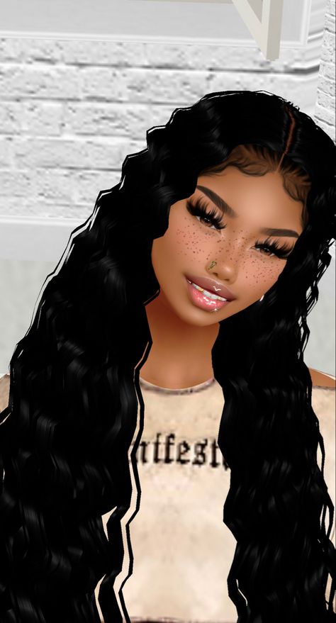 Imvu Curly Hair, Imvu Aesthetic, Imvu Baddie, Imvu Girl, Sims 4 Black Hair, Sims 4 Cc Kids Clothing, Imvu Outfits Ideas Cute, Virtual Girl, Sims 4 Body Mods