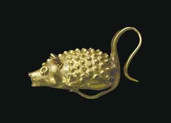 A SUMERIAN ELECTRUM HEDGEHOG   									CIRCA EARLY 2ND MILLENNIUM B.C. Sumerian Art, Ancient Jewels, Ancient Near East, Ancient Persia, Ancient Jewellery, Ancient Mesopotamia, Ancient Animals, Historical Jewellery, Medieval History