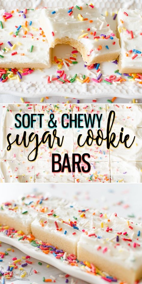 Cut Cookies, Sugar Cookie Bar Recipe, Cooking With Karli, Averie Cooks, Bread Cheese, Sugar Cookie Bars, Vanilla Buttercream Frosting, Brownie Desserts, Easy Cheese