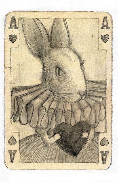 Playing Cards Art, Playing Cards Design, Ace Of Hearts, Vintage Playing Cards, Bunny Art, Middle School Art, Arte Sketchbook, Art Et Illustration, Artist Trading Cards