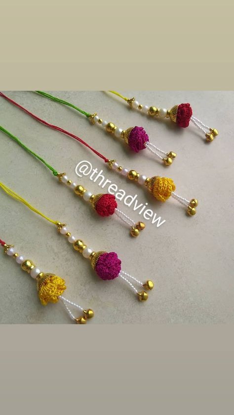 Lumba Rakhi Handmade, Crochet Rakhi, Lumba Rakhi, Rakhi 2024, Rakhi Special, Handmade Rakhi Designs, Fresh Flower Jewelry, Birthday Room, Rakhi Making