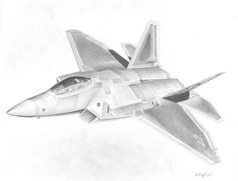 F-22 Raptor by Raptorguy F22 Raptor Drawing, Raptor Sketch, Perspective Drawings, F 22 Raptor, Traditional Media, F22 Raptor, Perspective Drawing, Jet Plane, At School