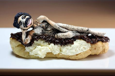 The Burt Reynolds Eclair Chocolate Eclair, Burt Reynolds, Cream Puff, Food Spot, Lou Lou, Novelty Cakes, Eclairs, Betty Crocker, Food Humor