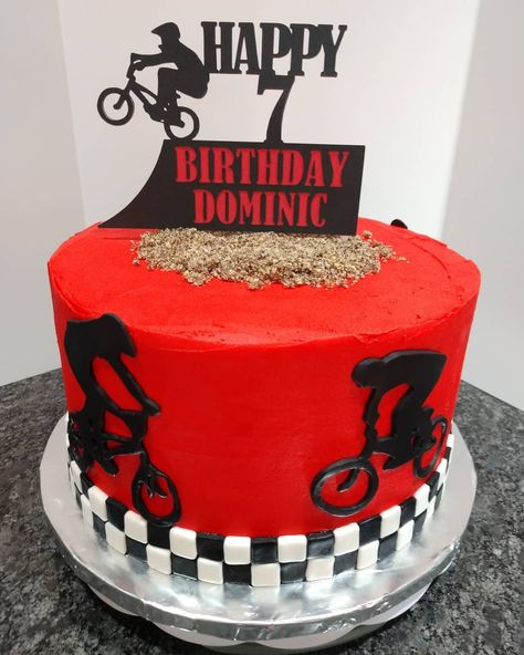 Bmx Party Ideas, Dirt Bike Cake Topper, Dirt Bike Theme Cake, Bmx Birthday Cake, Bmx Birthday Party, Bmx Cake, One Cool Dude, Birthday Party At Home, Cool Dude