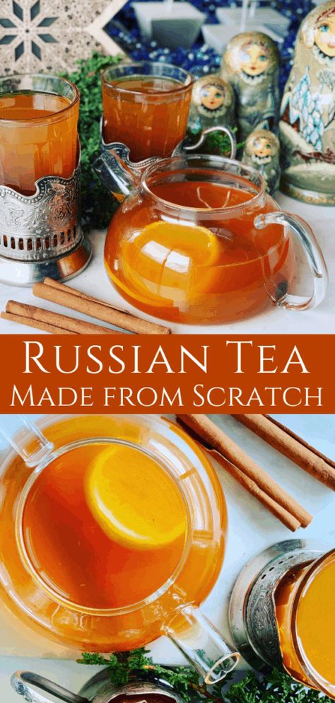 Constant Comment Tea, How To Make Russian Tea, Tea With Orange Slices, Russian Tea Party, Constant Comment Tea Recipes, Easy Tea Recipes, Russian Spiced Tea Recipe, Black Tea Recipe Drinks, Clove Tea Recipes