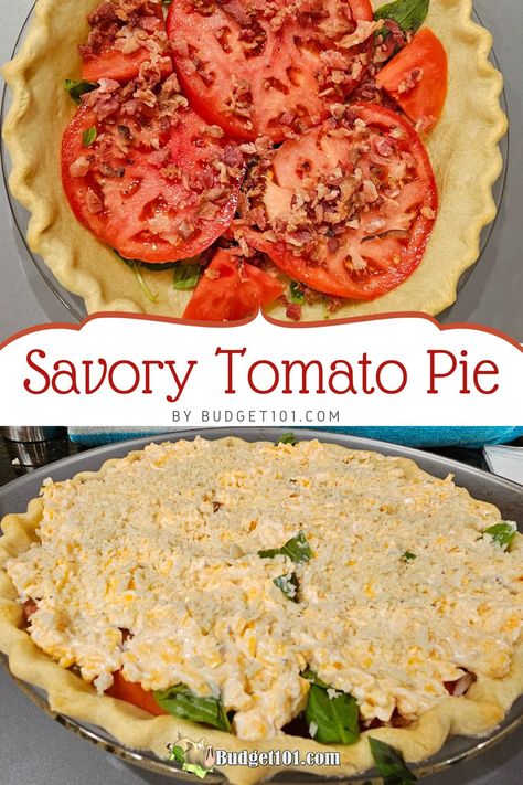 "Indulge in the flavors of summer with this Fabulous Tomato Pie! 🍅🥧 Bursting with juicy tomatoes, basil, and bits of bacon, topped with a cheesy crown, this recipe is a delightful twist on classic comfort food. 

Perfect for brunch or a light dinner, it's sure to impress. 

Pin this must-try recipe to savor the best of garden-fresh tomatoes! #TomatoPie #SummerRecipes #GardenFresh Corn Pie, Southern Tomato Pie, Tomato Pie Recipe, Tomato Tart, Tomato Pie, Tomato Sandwich, Homemade Pie Crusts, Tomato And Cheese, Savory Pie