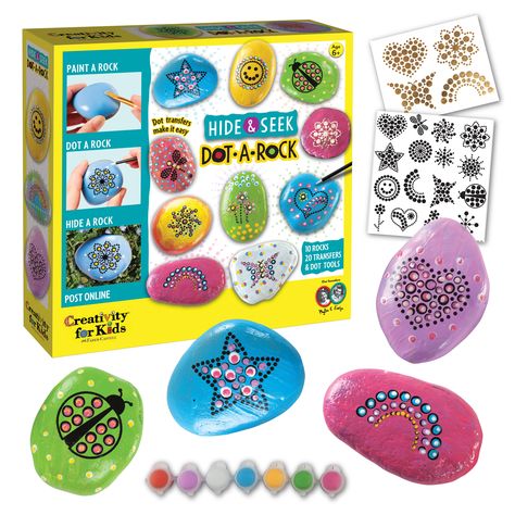 Buy the Creativity for Kids® Mandala Dot-a-Rock Painting Kit at Michaels. com. Creating dot designs is an easy painting technique that improves hand-eye coordination and fine motor skills. Use a special dotters to paint and dot your design to create amazing artwork. Design 10 pieces of artwork with this complete art set. Creating dot designs is an easy painting technique that improves hand-eye coordination and fine motor skills. Details: Includes assorted colors 2'' x 9.63'' x 9.75'' (2cm x 24.5 September Projects, Rock Painting Supplies, Dot Designs, Beginner Crafts, Art & Craft Kit, Birthday Stuff, Mandala Rocks, Amazing Artwork, 1 Tattoo