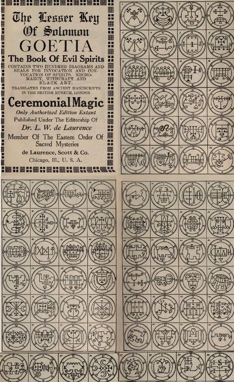 Demon Symbols, Lesser Key Of Solomon, Key Of Solomon, Ars Goetia, Arte Occulta, Seal Of Solomon, Magick Symbols, Sacred Science, Solomons Seal