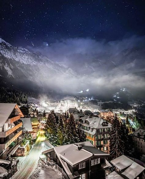 📷@michelphotography_ch  #wengen #switzerland #schweiz #switzerland_bestpix #switzerlandpictures #switzerland_destinations… Wengen Switzerland, Visit Switzerland, Night Shot, Snow Village, Switzerland Travel, Winter Scenery, Winter Night, Bern, Best Cities