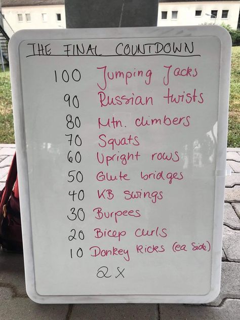 Countdown Workout, Final Countdown, The Final Countdown, Bicep Curls, 10 Things