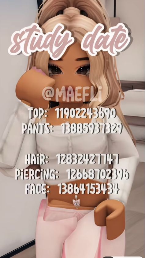 Blush Fashion Doll Outfit Codes Berry Ave, Juicy Couture Berry Avenue Codes, Bloxburg Classy Outfit Codes, Study Date Outfit, Berry Avenue Outfit Code, Royals High, Study Date, Bloxburg Outfits, Brown Hair Roblox