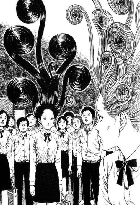 Embedded image Spiral Into Horror, Horror Manga, Japanese Horror, Junji Ito, Art Manga, Gifu, Manga Artist, Scary Art, Art Plastique