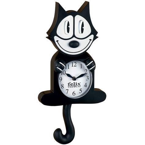 Amazon.com: Authentic Cartoon Collectible Felix The Cat Wall Clock w/ Moving Eyes & Tail: Home & Kitchen Clock Character, Cat Animated, Analogues Colour, Moving Eyes, Felix The Cat, Cat Clock, Power Colors, Felix The Cats, Mitsubishi Lancer Evolution