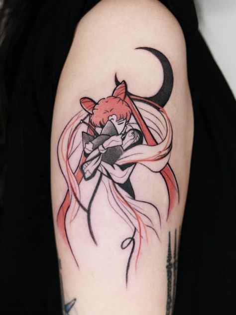 Black Lady Tattoo Sailor Moon, Black Lady Tattoo, Black Lady Sailor Moon, 24 Tattoo, Crystal Tokyo, Sailor Moon Tattoo, Nerd Tattoo, Sweet Tattoos, Inspiration Tattoos