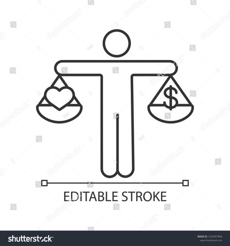 Moral Drawing, Honesty Drawing, Love Or Money, Scales Of Justice, Moral Dilemma, Heart Vector, Line Illustration, Technology Logo, Business Ethics