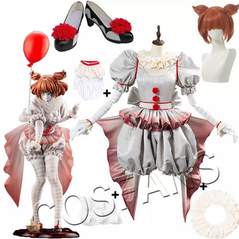 Clowncore Dress, Pennywise The Clown Costume, Pennywise Halloween Costume, Scary Halloween Decorations Diy, Clown Clothes, Carnival Dress, Diy Halloween Costumes For Women, Mulan Disney, Scary Halloween Costumes