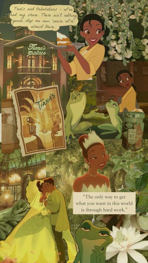 Tiana - The Princess and the Frog Princess And The Frog Phone Wallpaper, Tiana Princess And The Frog Aesthetic Wallpaper, Princess And The Frog Aesthetic Painting, Princess And The Frog Lockscreen, Tiana Phone Wallpaper, Princess In The Frog Wallpaper, New Orleans Princess And The Frog, Princess Tiana Background, Princess Tiana Kitchen