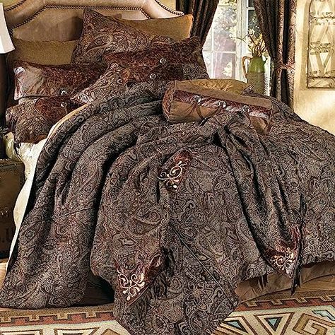 Amazon.com: BLACK FOREST DECOR Western Paisley Beaumont Bed Set - King : Home & Kitchen Bedding Western, Western Bed, Western Bedding Sets, Western Paisley, Rustic Bedding Sets, Western Comforter Sets, Paisley Bedding, Western Bedding, Black Forest Decor