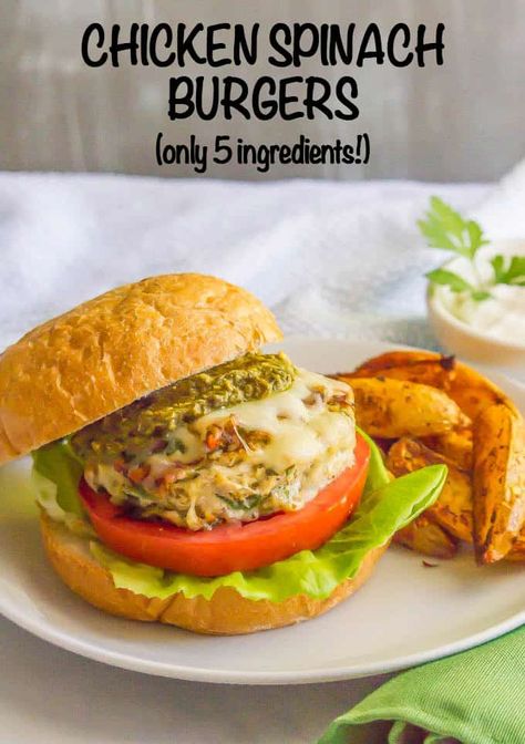 Spinach Burgers, Pesto Spinach, Healthy Burger, Chicken Spinach, Lettuce Wrap, Mozzarella Chicken, Fresh Spinach, Best Chicken Recipes, Spinach Stuffed Chicken