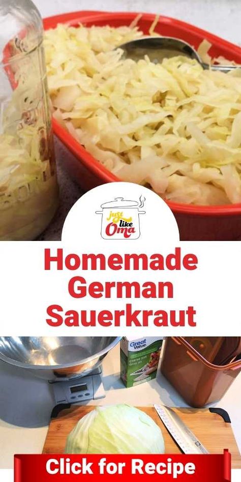 Sour Crout Recipe, German Sauerkraut Recipe, German Sauerkraut, Easy German Recipes, German Food Authentic, Sauerkraut Recipe, Sauerkraut Soup, Homemade Sauerkraut, Brine Recipe