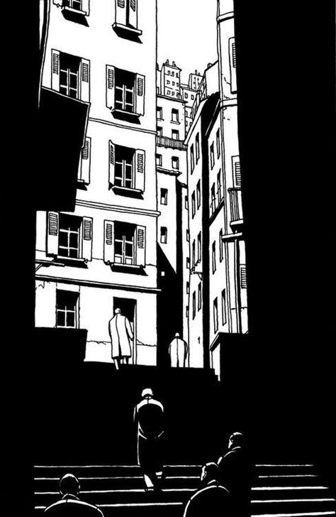 Marc-Antoine Mathieu Endless Possibilities Art, Noir Comic, Noir Art, Black And White Comics, Comic Layout, Graphic Novel Art, Linocut Art, White Illustration, Black And White Illustration