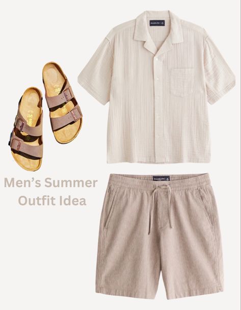 Casual summer outfit idea, back to school outfit, beach outfit, Abercrombie outfit, men linen outfit, Birkenstock , men’s linen button down, linen shorts, linen blend Follow my shop @scott_perez on the @shop.LTK app to shop this post and get my exclusive app-only content! #liketkit #LTKSeasonal #LTKFind #LTKmens @shop.ltk Linen Shorts Outfit Men, Men Birkenstock Outfit, Sartorial Men, Mens Outfits Dressy, Linen Shorts Outfit, Linen Shorts Men, Summer Drip, Abercrombie Outfits, Beach Outfit Men