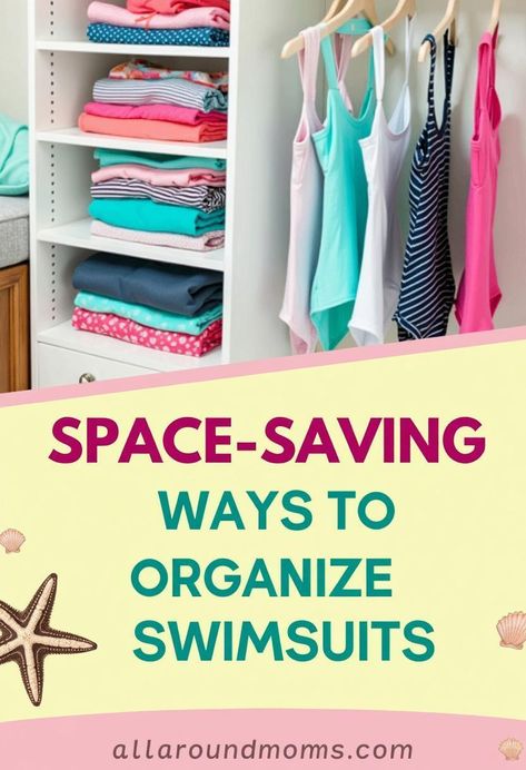 Organizing swimsuits efficiently can transform a cluttered closet into a well-ordered space. By implementing smart storage solutions, you can maximize your closet's potential and extend the life of your swimwear. From hanging organizers to drawer dividers, there are several space-saving techniques that can help keep your swimsuits neatly arranged and easily accessible. Discover how to optimize your storage and simplify your beach-day preparations. Swimsuit Organization Ideas, Swimsuit Organization, Arrange Closet, Suit Storage, Stackable Plastic Storage Bins, Efficient Packing, Closet Hacks, Hanging Closet Organizer, Collapsible Storage Bins