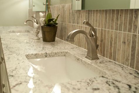 The Beauty of White Ice Granite White Ice Granite Countertops, White Ice Granite, Installing Granite Countertops, Granite Shower, Granite Backsplash, White Granite Countertops, Countertop Slabs, Formica Countertops, Solid Surface Countertops