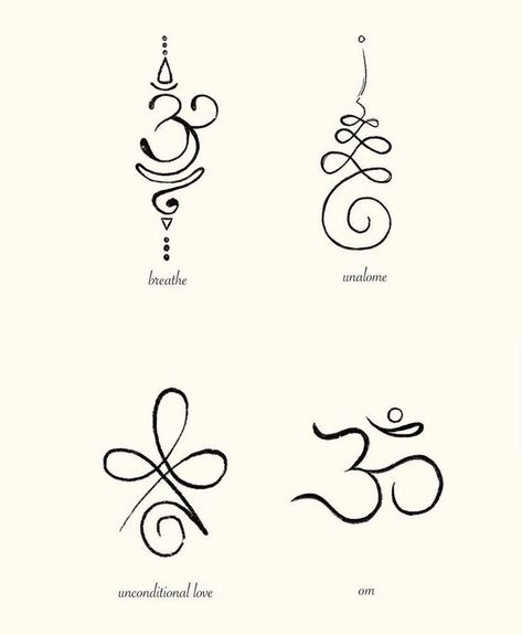 Energy Symbols Tattoo, Spiritual Tattoo Meanings, Positive Symbols Tattoo, Sandscript Tattoo, Intuition Symbol Tattoo, Sanscrit Tattoo Symbols Words, Positivity Tattoo Ideas, Symbol For Discipline, Tattoos About Peace