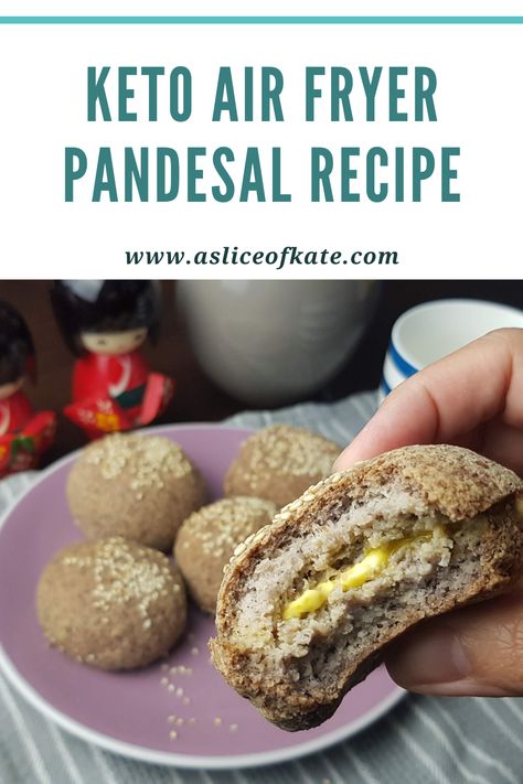 This Keto Air Fryer Pandesal recipe is a must if you are in a Keto or Low Carb lifestyle. This resembles a "real" bread or pandesal. Come check my other keto and low carb recipes on www.asliceofkate.com Keto Pandesal Recipe, Air Fryer Keto Bread, Keto Recipes Air Fryer, Pandesal Recipe, Recipe Air Fryer, Keto Air Fryer, Low Carb Lifestyle, Recipes Air Fryer, Real Bread