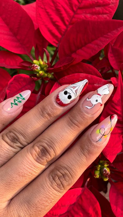 Jack skellington christmas nail inspo with Zero ❤️. Nightmare Before Christmas Nails For Christmas, Zero Nightmare Before Christmas Nails, Jack Christmas Nails, Simple Nightmare Before Christmas Nails, Christmas Jack Skellington, Nightmare Before Christmas Nails Simple, Nightmare Before Christmas Nails Christmas, Jack Skelton Nails, Jack Skellington Christmas Nails