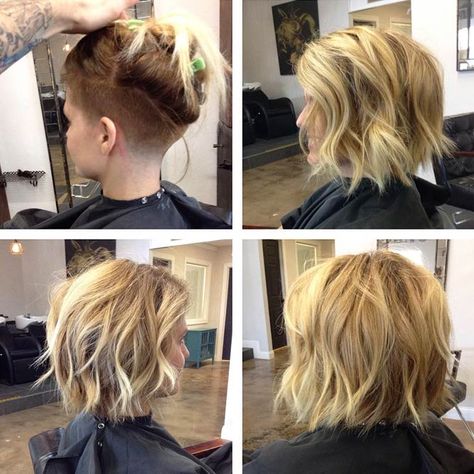 Messy Layered Undercut Bob With Waves #undercutbob #haircuts #undercut #bobhaircut Undercut Bob Haircut, Undercut Bob, Undercut Long Hair, Undercut Hairstyles Women, Undercut Pixie Haircut, Undercut Pixie, Short Hair Undercut, Pixie Haircut For Thick Hair, Bob Hairstyles For Fine Hair