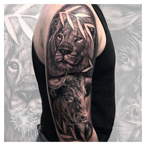 Bull Tattoo, Lion