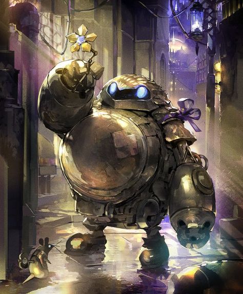 Card: Roly-Poly Mk I Warforged Dnd, Dungeons And Dragons Characters, Dnd Art, Steampunk Design, Robots Concept, Robot Concept Art, Fantasy Concept Art, 판타지 아트, Dieselpunk