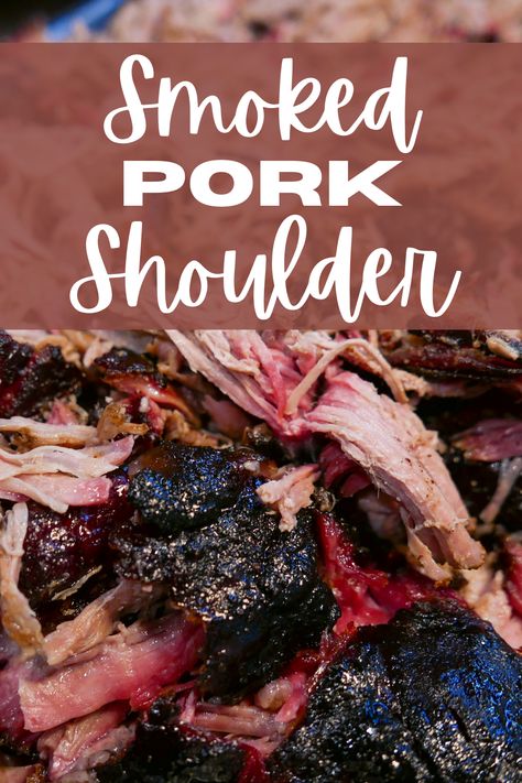 Slow and low smoking makes this smoked pork butt recipe fall apart delicious! It's crusty and flavorful on the outside, but fall apart tender and juicy inside! Perfect smoked pork shoulder on its own or as pulled pork! #smokedporkshoulder Smoked Pork Recipes, Smoked Recipes, Smoked Pork Shoulder, Pork Shoulder Recipes, Pork Recipes For Dinner, Brine Recipe, Pork Shoulder Roast, Smoked Pulled Pork, Traeger Recipes