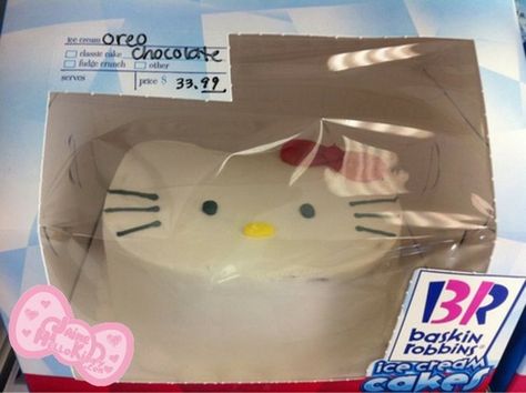 Baskin Robbins - Hello Kitty's Cake Baskin Robbins Cake, Baskin Robins, Kitty Cake, Baskin Robbins, Hello Kitty Cake, Creative Cakes, Robins, Cute Food, Oreo