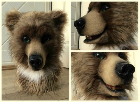 Facebook Bear Fursuit Head, Bear Fursuit, Trickster Tales, Fur Suits, Bear Mask, Fursuit Head, Crochet Lion, Lille France, Bear Costume