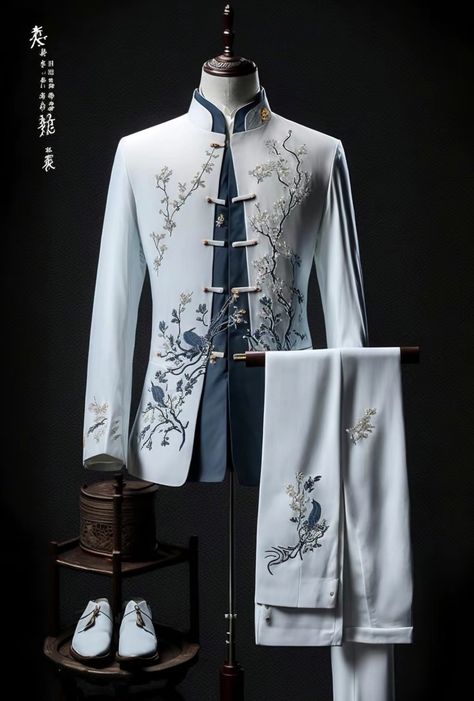 Chinese Formal Wear Men, Chinese Men Fashion, Chinese Formal Dress, Imperial Clothing, Chinese Suit, Magic Clothes, Formal Dresses For Men, Prince Clothes, Mens Dress Outfits