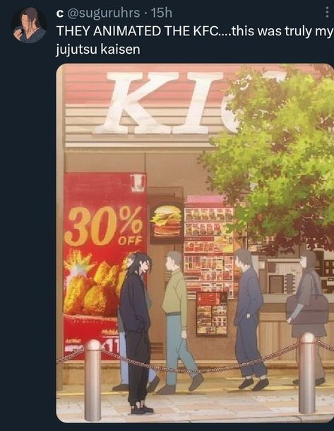 Satosugu Kfc Breakup, Satosugu Kfc, Kfc Breakup, Jujutsu Kaisen 2, Anime Places, Try Not To Cry, Anime Mobile, Jin Woo, Best Anime