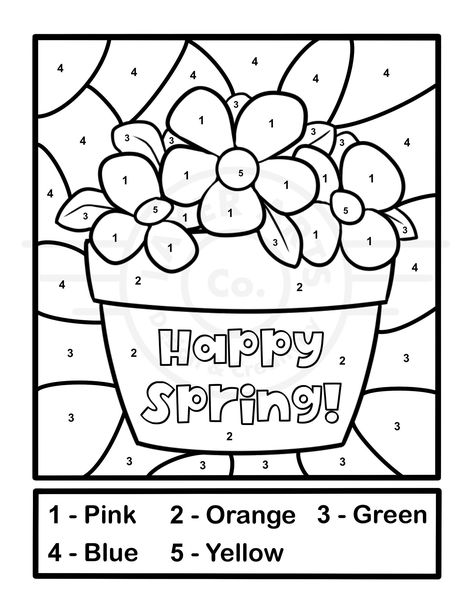 Happy Spring Color By Number Activity Page Classroom Activity Sheet Kindergarten Elementary Preschool Montessori Homeschool Simple Coloring activitypage #transportationlcoloringpages #simplecoloring. Spring Planning Preschool, Spring Activities For 1st Grade, Spring Theme Activities Preschool, Spring Activity For Preschoolers, Spring Activity Preschool, Spring Prek Activities, Preschool Spring Activities, Spring Activities For Kindergarten, Color By Number Printable Free