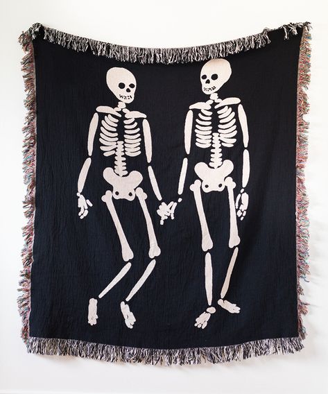 Goth Tapestry, Goth Blanket, Black White Halloween, Skeleton Love, Kids Blanket, Calgary Canada, Special Halloween, Goth Wedding, Valentines Presents