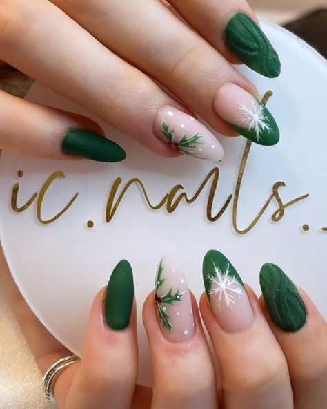 #BEAUTY, #RELATIONSHIPS #Fashion #Animals #Outfits #Winter Outfits #Animals December Nail Art Designs, Yuletide Nails, Christmas Nail Green, December Nails Green, Yule Nail Art, Green Nails Classy, Winter Solstice Nails, Yule Nails, Winter Green Nails