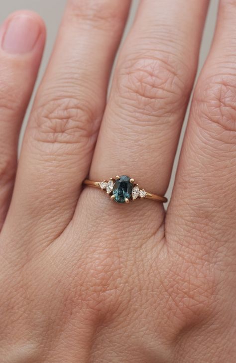 Engagement ring – Maksym Joaillerie Oval Sapphire Engagement Ring, Montana Sapphire Engagement Ring, Cheap Engagement Rings, Minimalist Engagement Ring, Gold Rings Jewelry, Solid Gold Earrings, Dream Engagement Rings, Montana Sapphire, Sapphire Engagement Ring