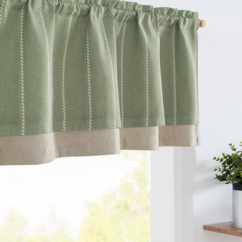 Amazon.com: jinchan Striped Linen Valance Curtain Blackout Kitchen Valance for Windows Double Layer Valance for Living Room 18 Inch Striped Print Farmhouse Window Valance Overlay Valance 1 Panel Grey on Beige : Home & Kitchen Valances For Windows With Blinds, Kitchen Window Treatments Modern, Kitchen Sink Window Treatments, Living Room Valances, Gray Valance, Linen Valance, Valances For Windows, Half Window Curtains, Kitchen Window Valances